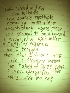 Lefthanded writing 1